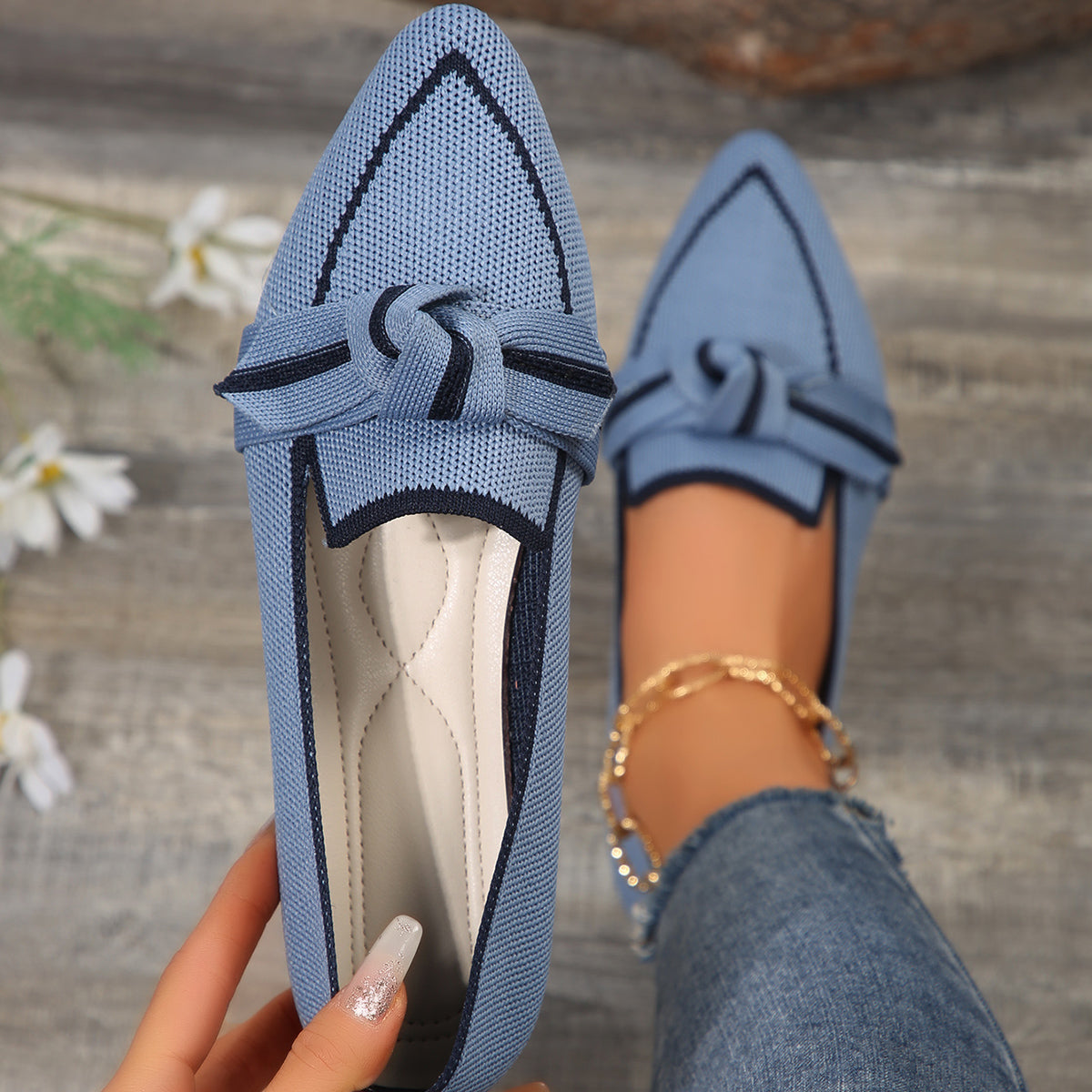Amara Knit Flats - By Qivii