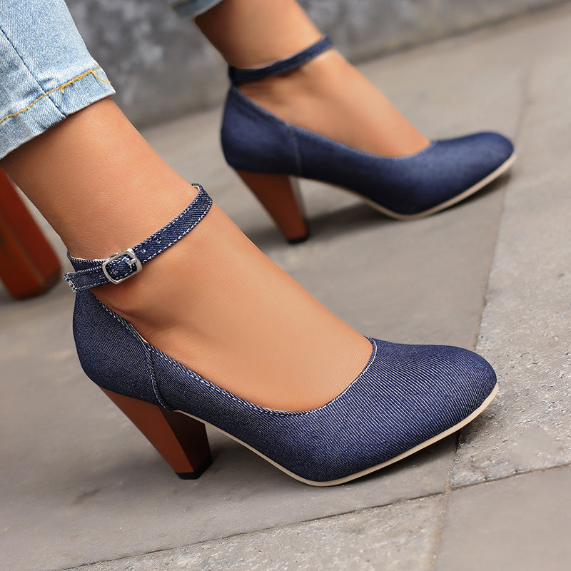 Livia Denim Heels - By Qivii