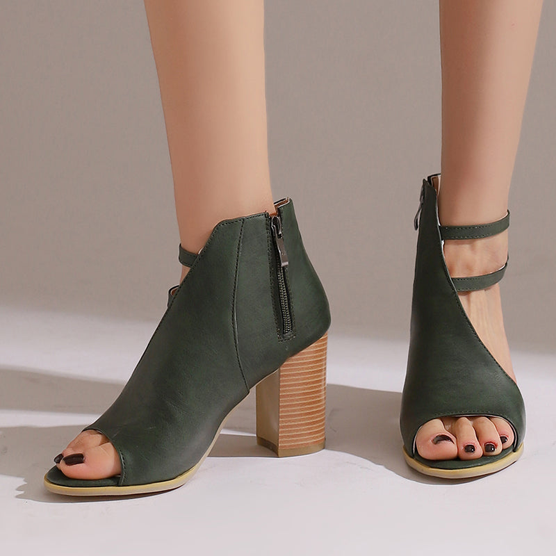 Serina Block Heels - By Qivii