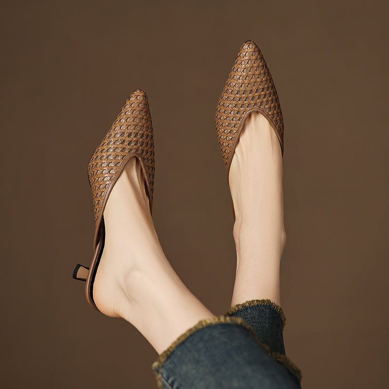 Vinci Leather Heels - By Qivii