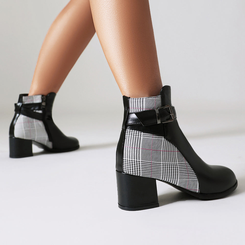 Aveline Plaid Boots - By Qivii