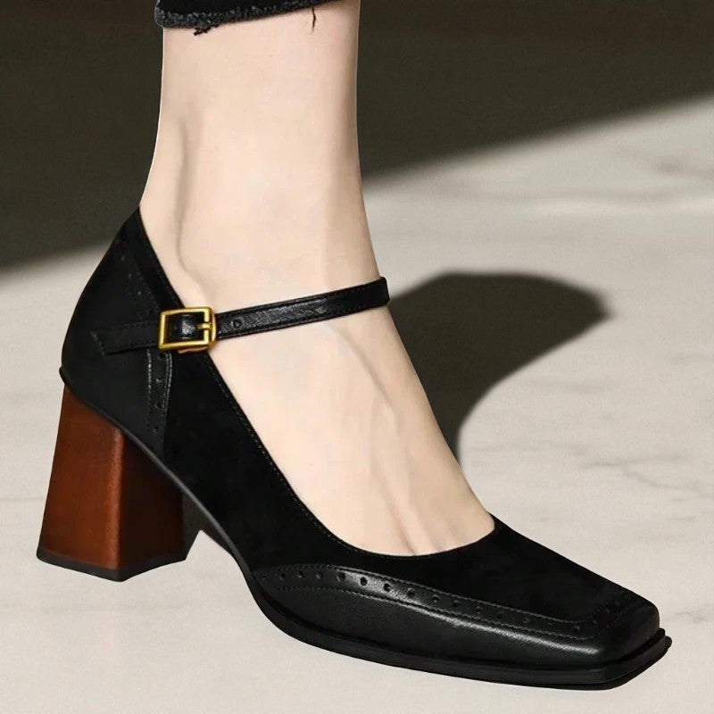 Éloise Leather Heels - By Qivii