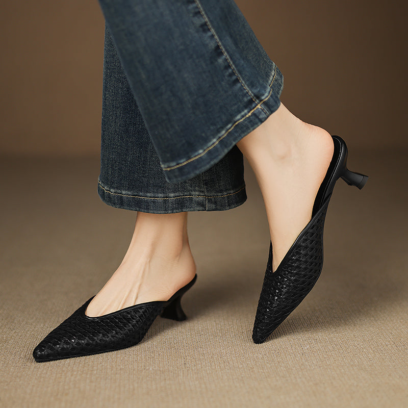 Vinci Leather Heels - By Qivii