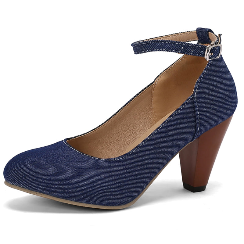 Livia Denim Heels - By Qivii