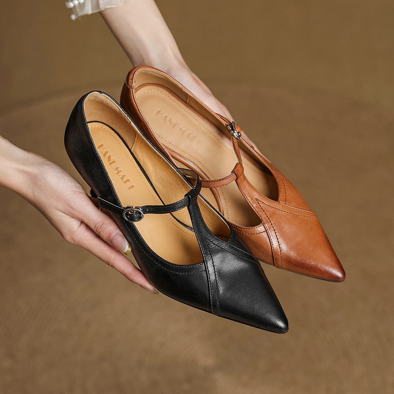 Leona Genuine Leather Heels - By Qivii