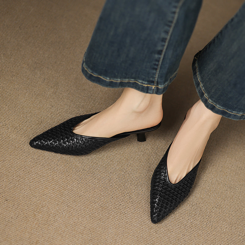 Vinci Leather Heels - By Qivii