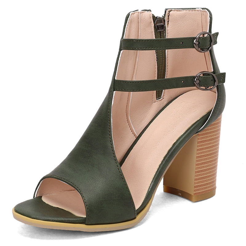 Serina Block Heels - By Qivii