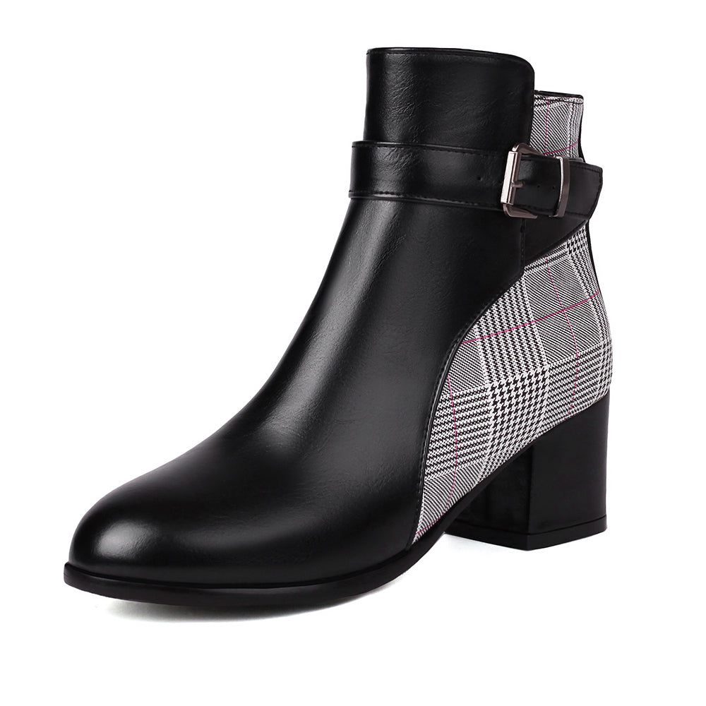 Aveline Plaid Boots - By Qivii