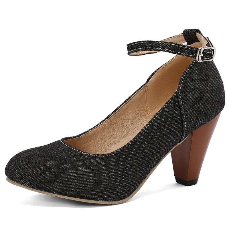 Livia Denim Heels - By Qivii