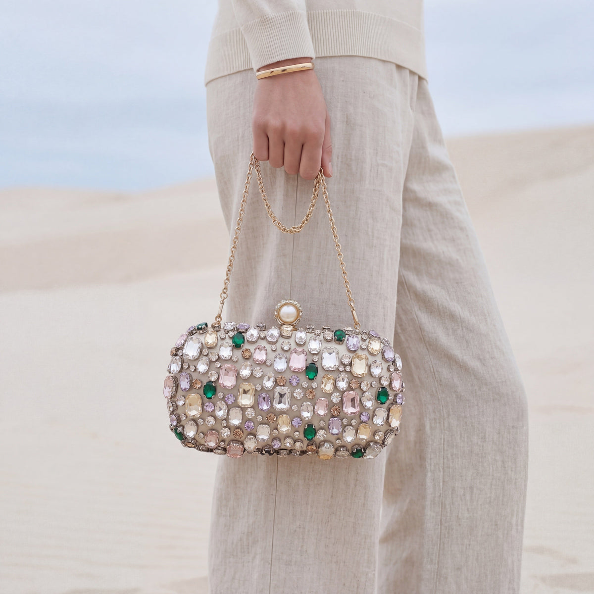 Mosaic Crystal Clutch - By Qivii