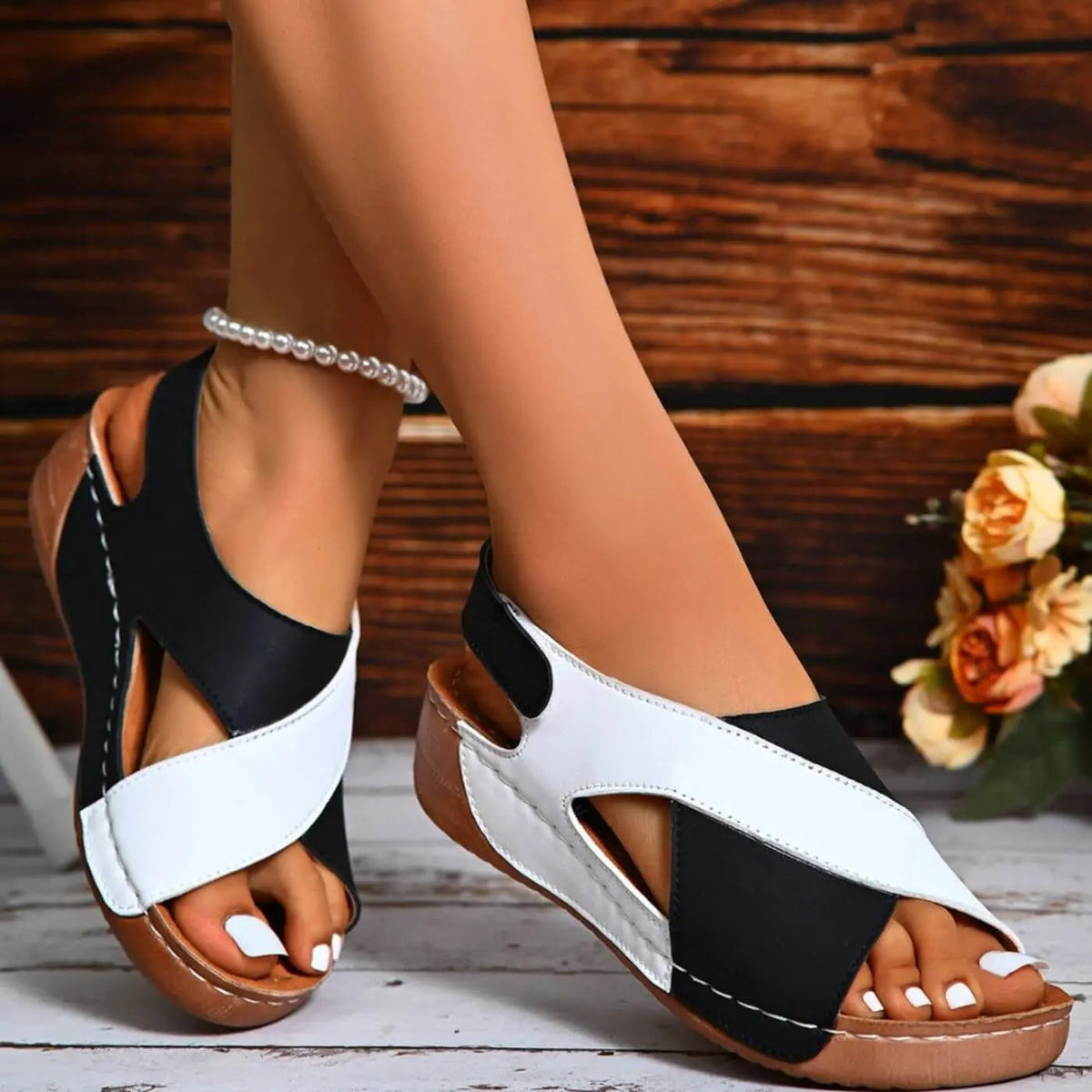 Nicole – Orthopädische Sandalen mit offener Spitze - By Qivii