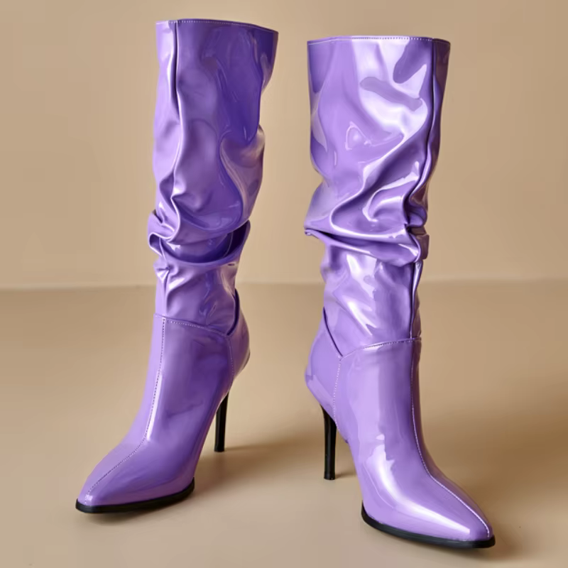 Noir Pleated Stilettos - By Qivii