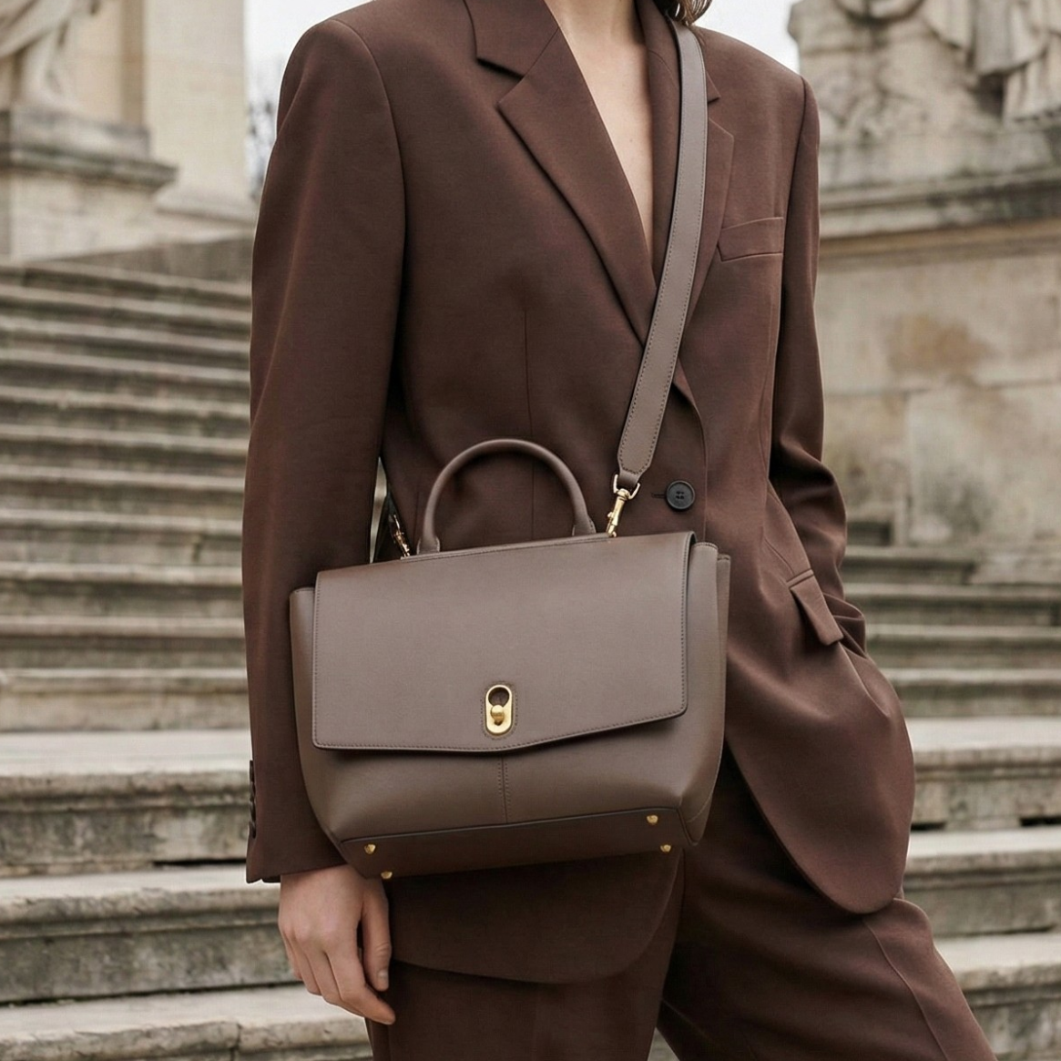The Marlowe Top Handle in Pure Leather - By Qivii