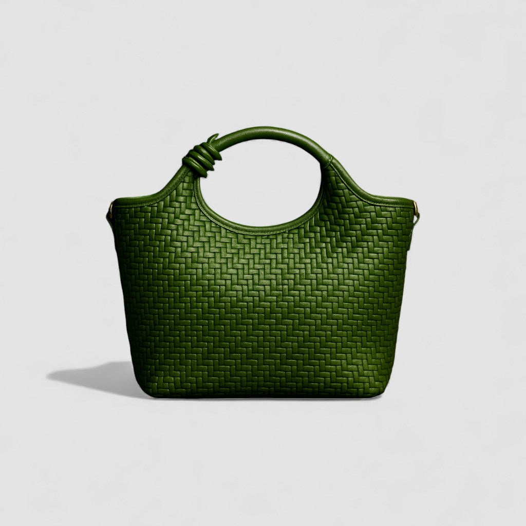 Verdant Weave Handbag in Vegan Leather - By Qivii