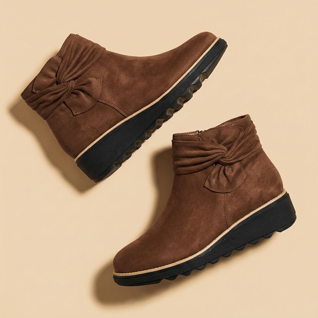 Penelope Suede Bow Boots - By Qivii