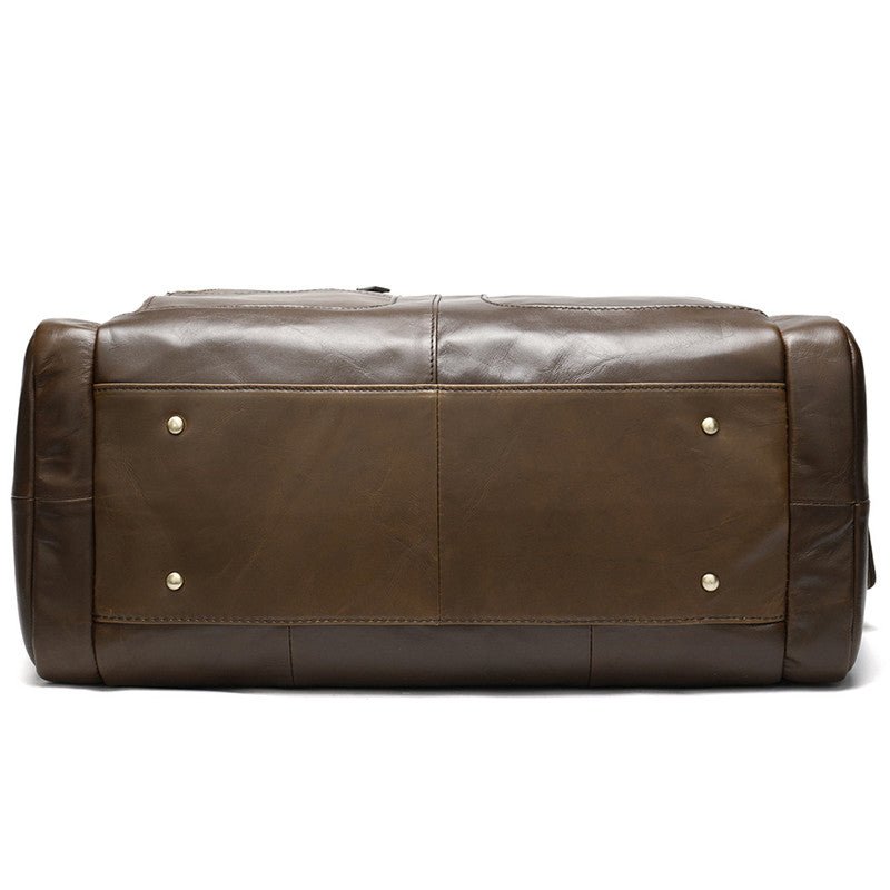 Business Casual Large Luxury Leather Travel Bag - By Qivii