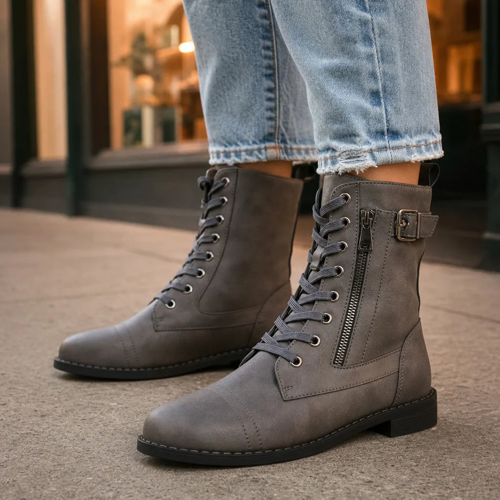 Carroll Lace-Up Ankle Boots - By Qivii