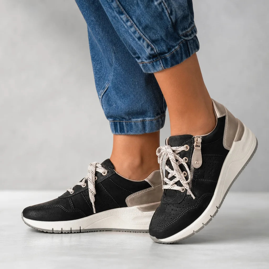 Cleo | Womens Wedge Platform Orthopedic Sneakers - By Qivii