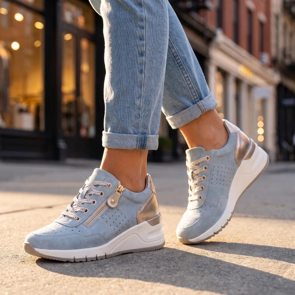 Cleo | Womens Wedge Platform Orthopedic Sneakers - By Qivii