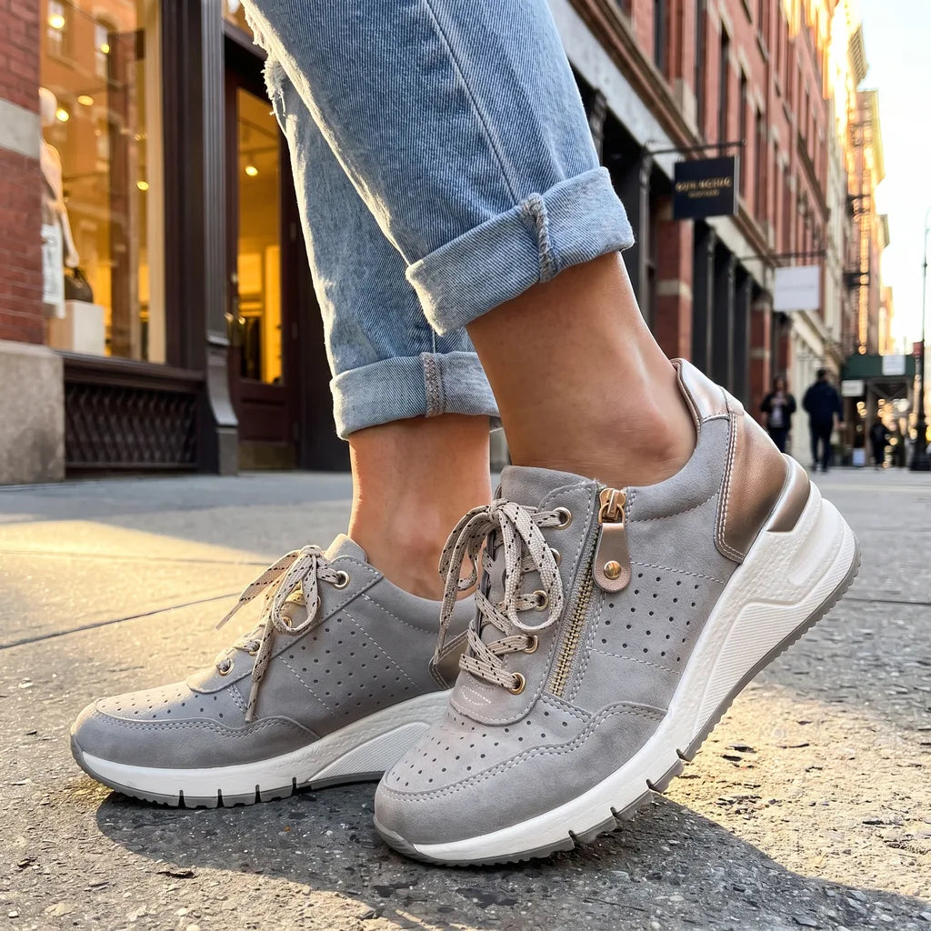 Cleo | Womens Wedge Platform Orthopedic Sneakers - By Qivii