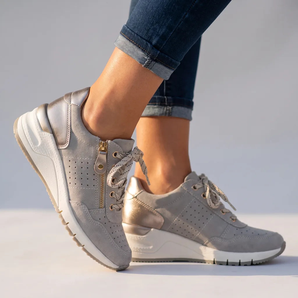 Cleo | Womens Wedge Platform Orthopedic Sneakers - By Qivii