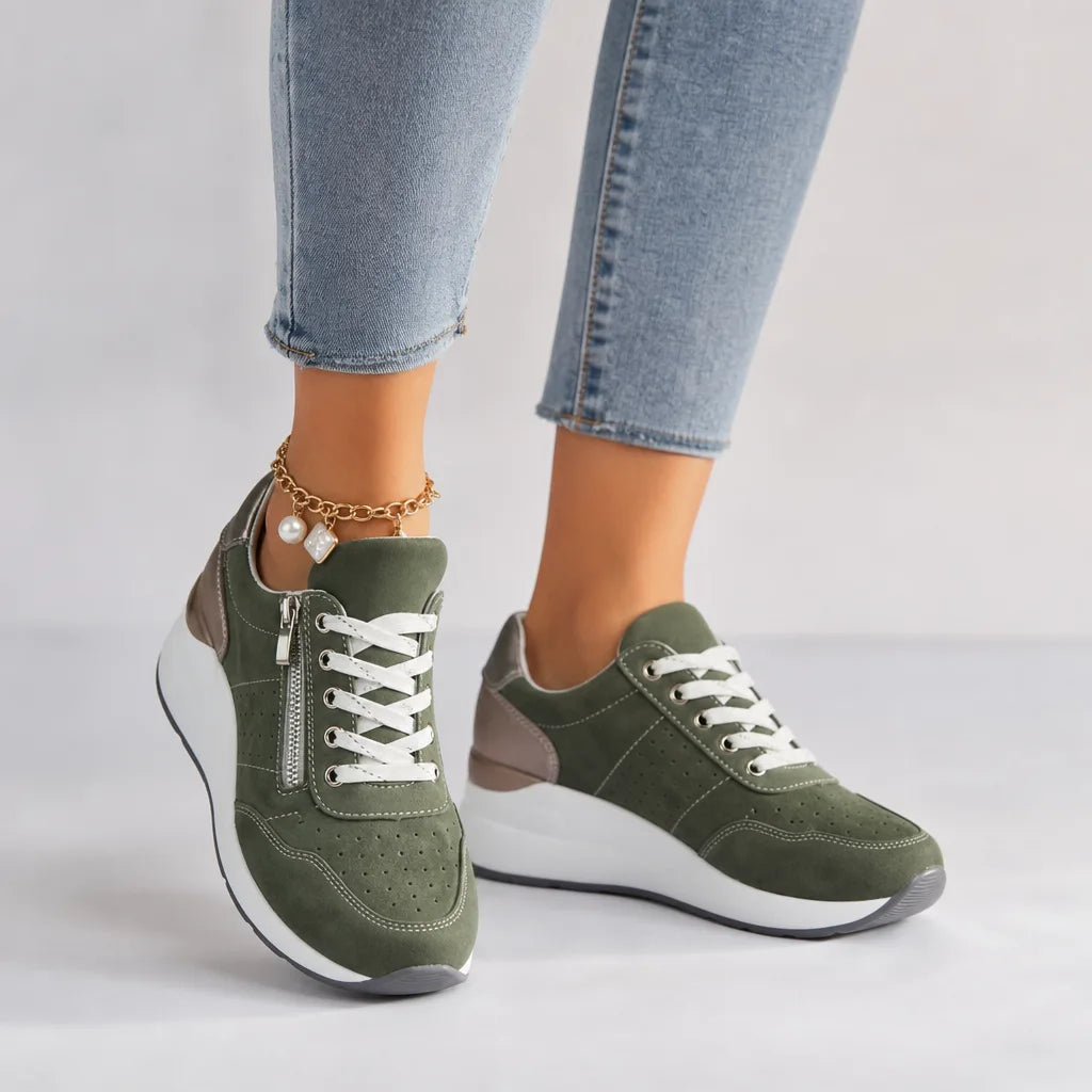 Cleo | Womens Wedge Platform Orthopedic Sneakers - By Qivii