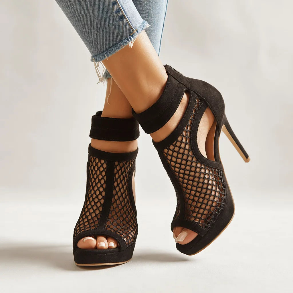 Delia | Womens Summer Mesh Stiletto Heels - By Qivii