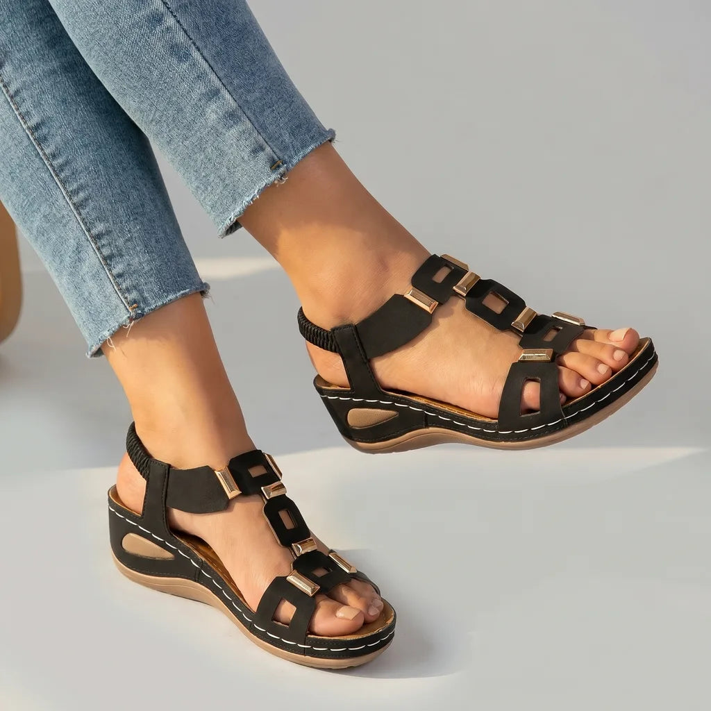 Evelyn T-Strap Sandals - By Qivii