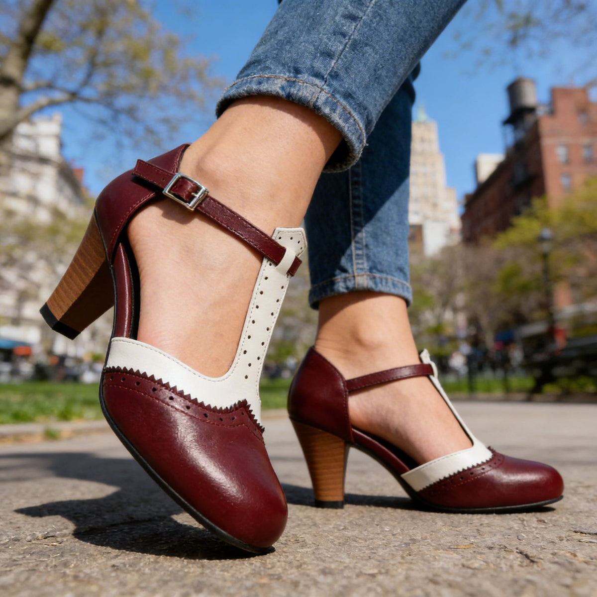 Isabella Brogue Pumps - By Qivii