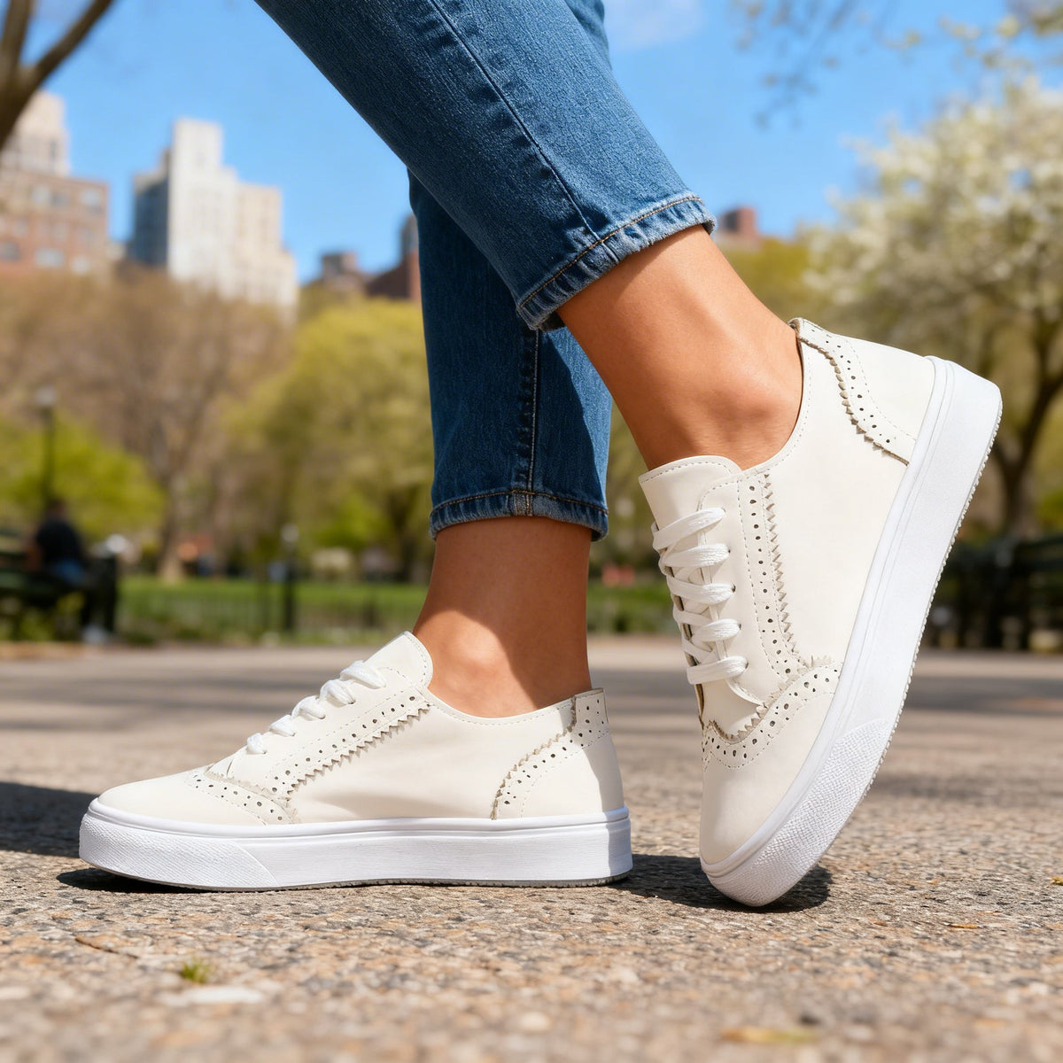 Lillian Brogue Sneakers - By Qivii