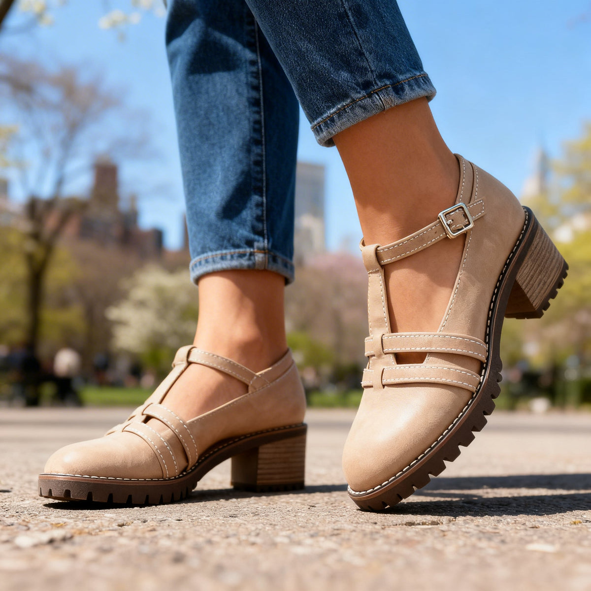 Bonnie T-Strap Loafers - By Qivii