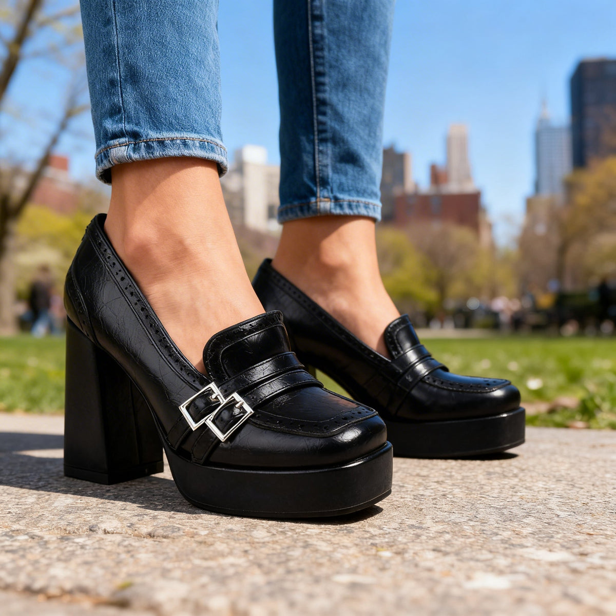 Adriana Brogue Loafers - By Qivii