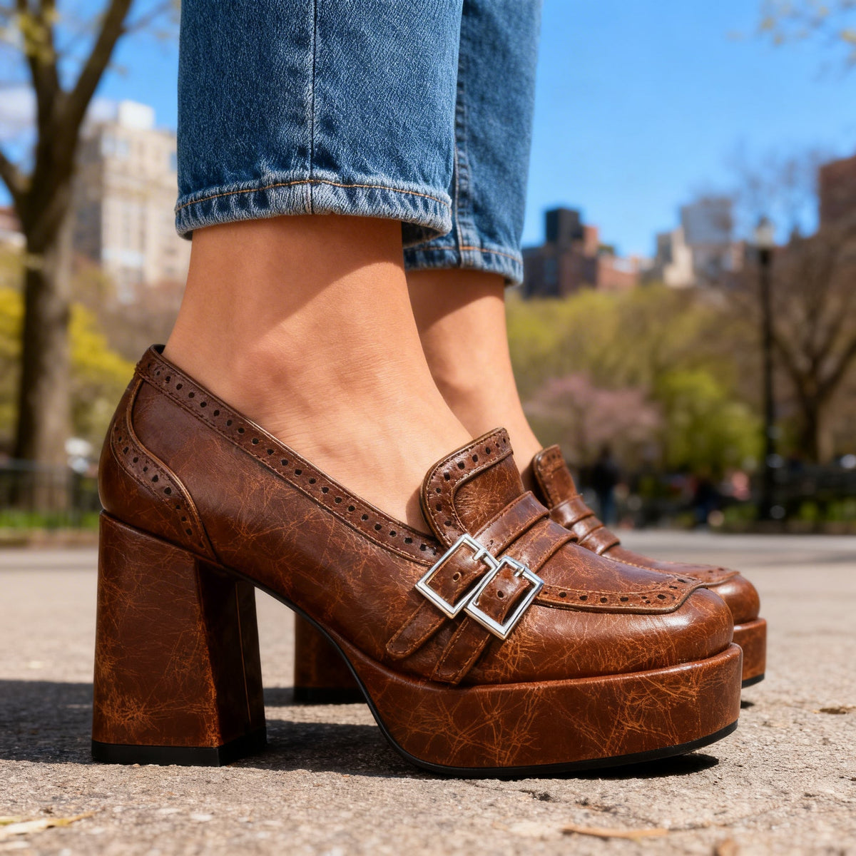 Adriana Brogue Loafers - By Qivii