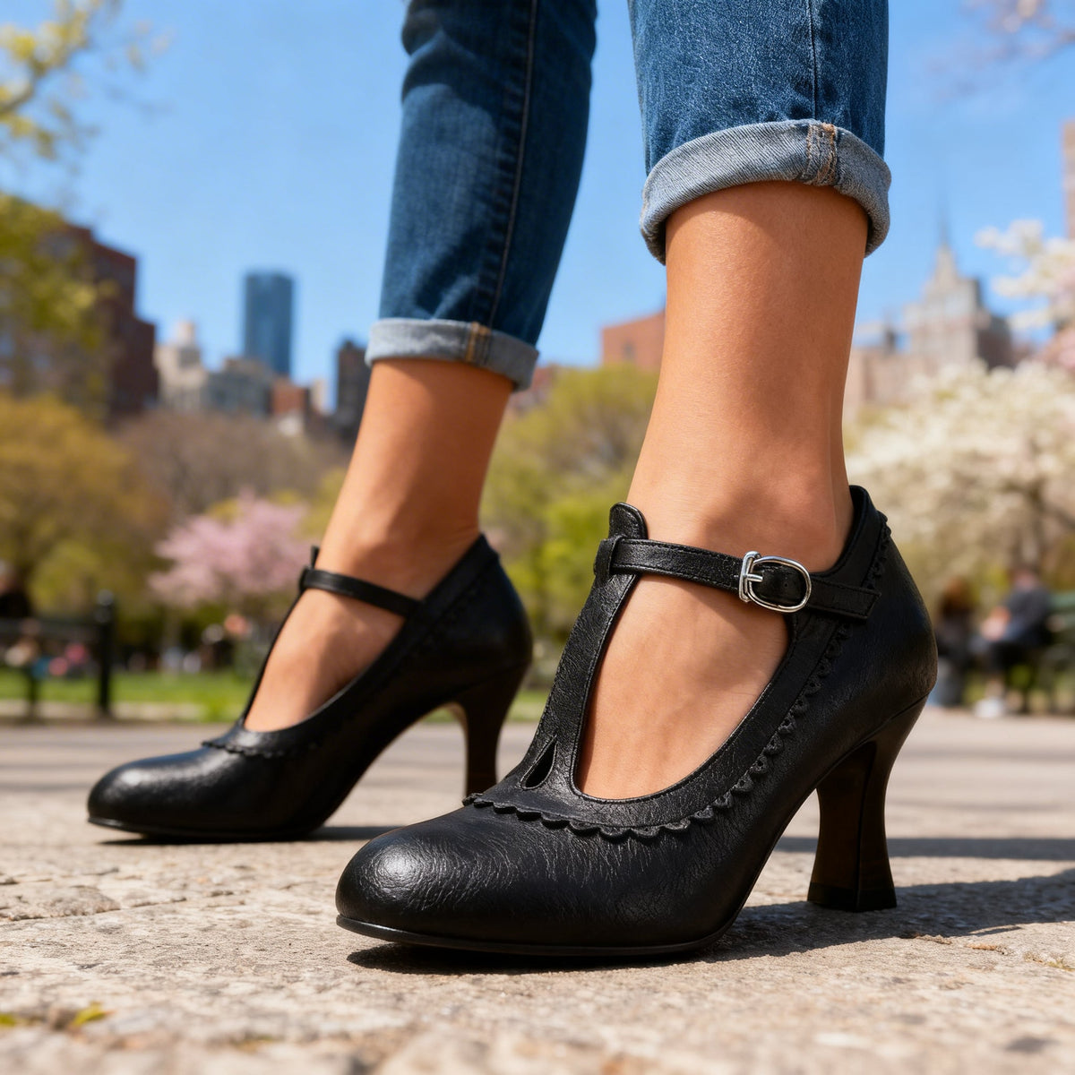 Amelia T-Strap Loafers - By Qivii