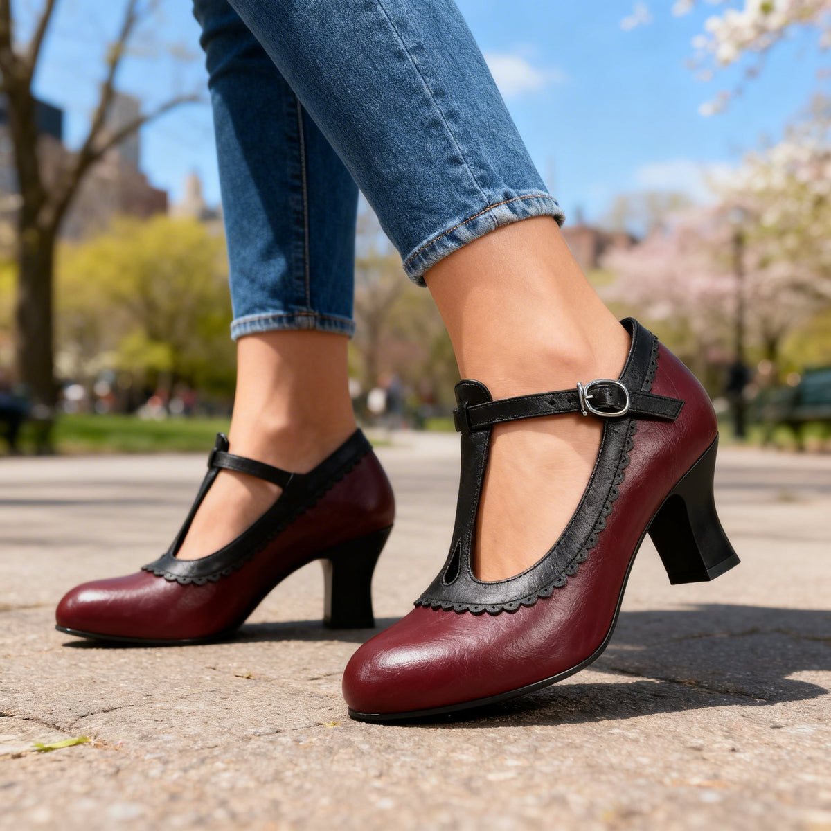 Amelia T-Strap Loafers - By Qivii