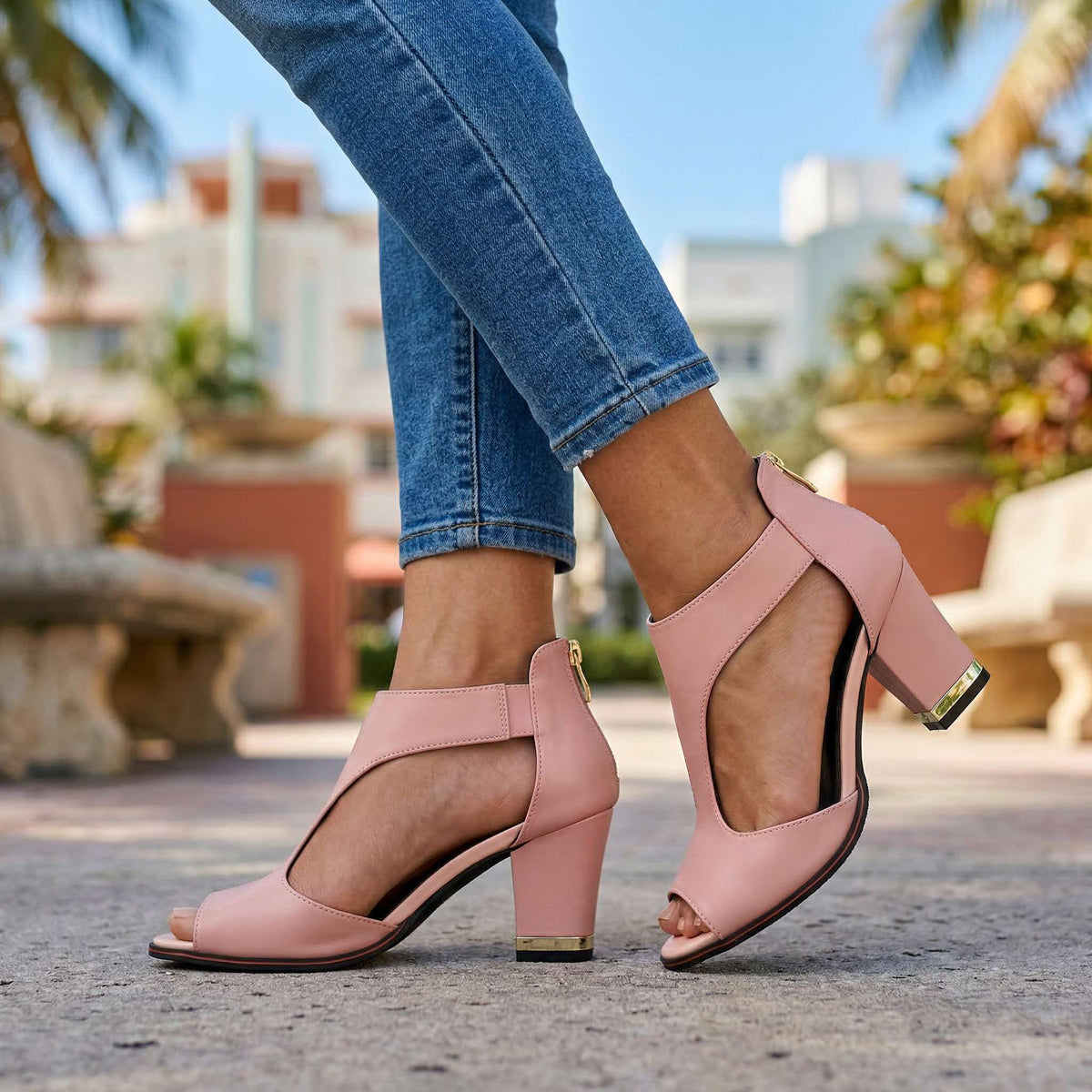 Angelina Open Toe Heels - By Qivii