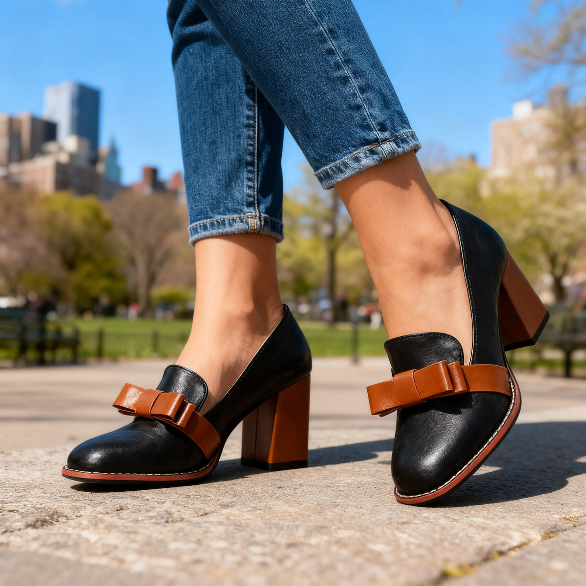 Abigail Bow Strap Loafers - By Qivii