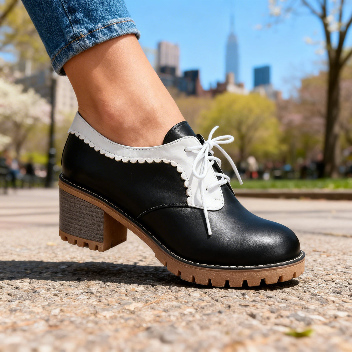 Maggie Lace-Up Derbies - By Qivii