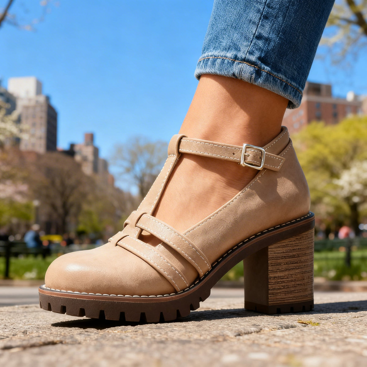Bonnie T-Strap Loafers - By Qivii