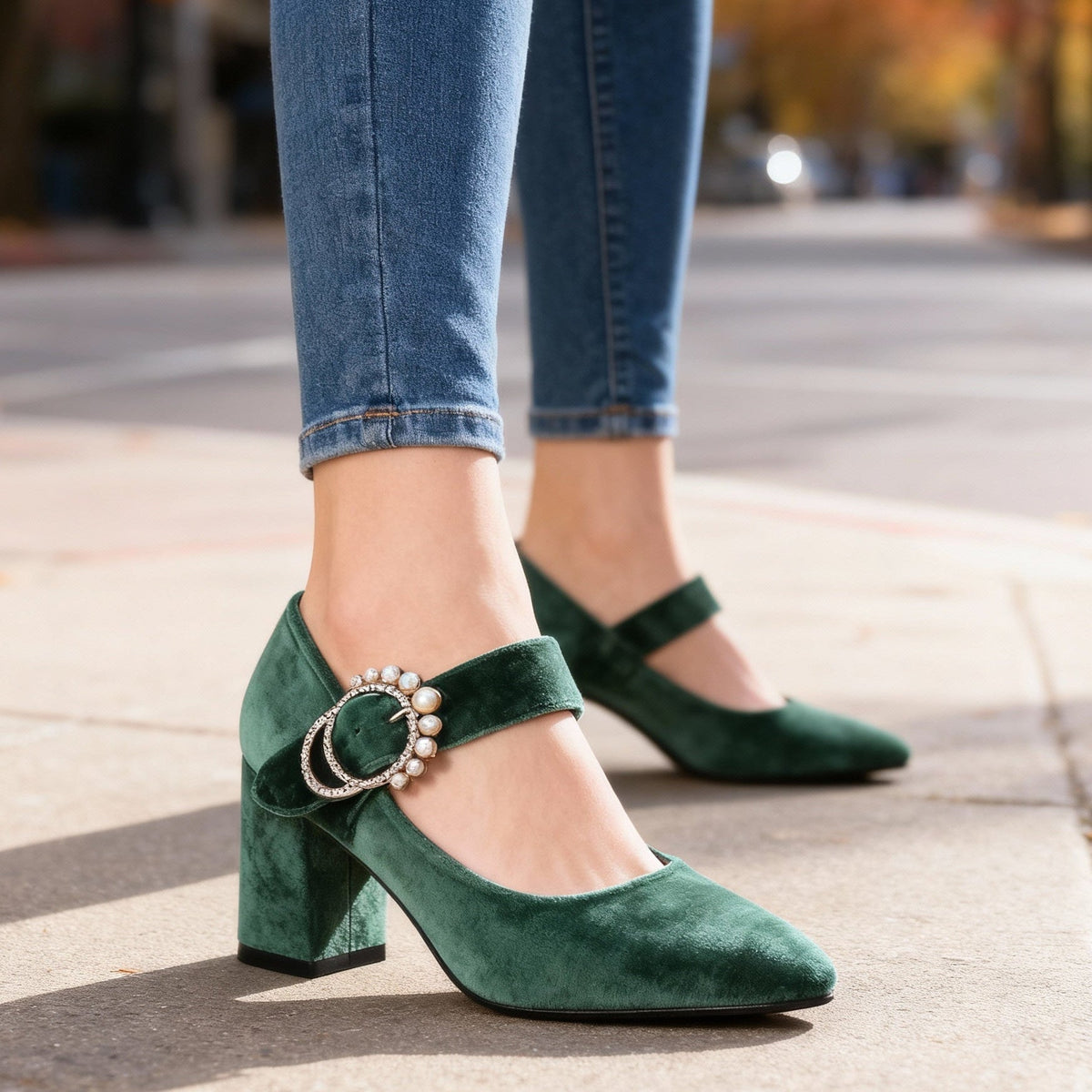 Clarissa Velvet Heels - By Qivii