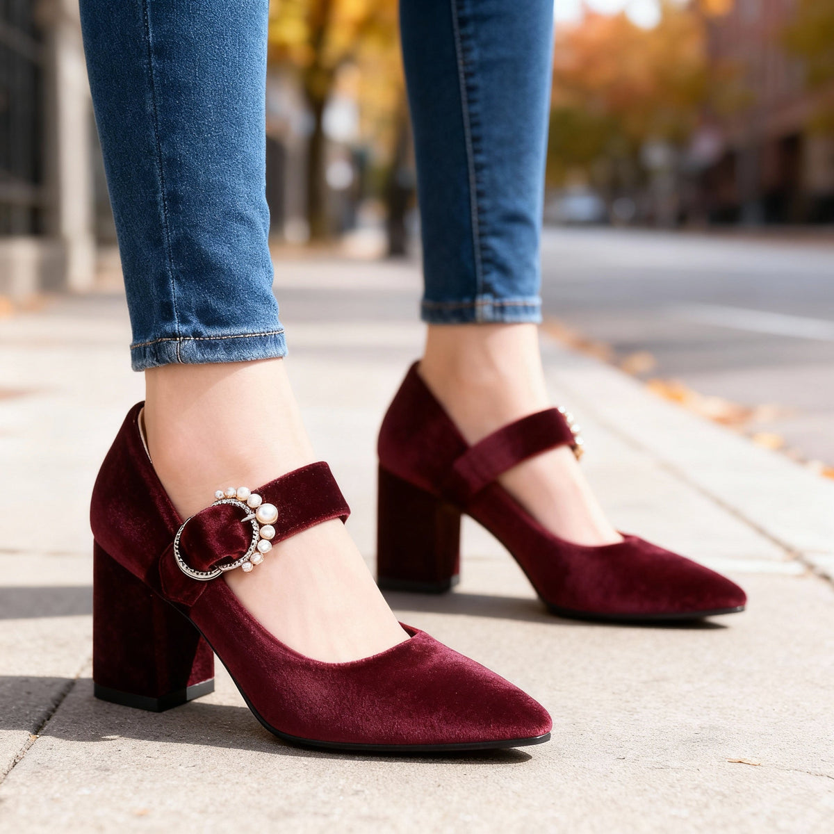 Clarissa Velvet Heels - By Qivii