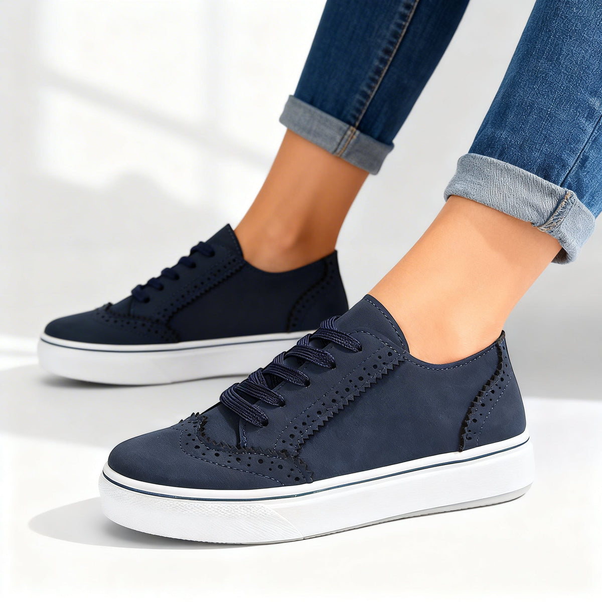 Lillian Brogue Sneakers - By Qivii