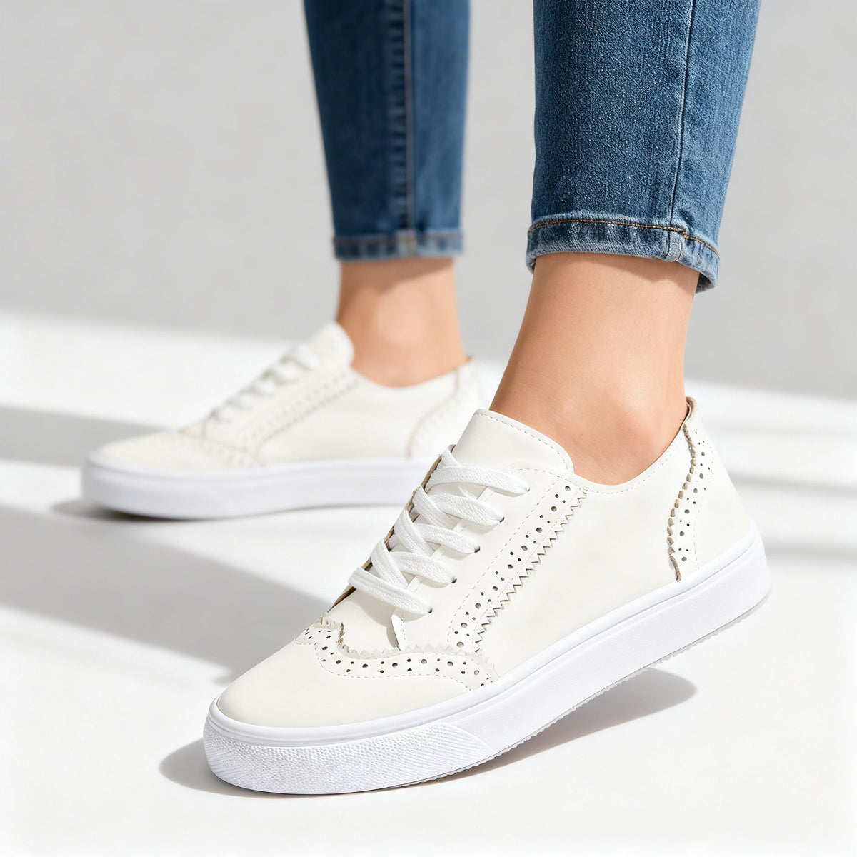 Lillian Brogue Sneakers - By Qivii