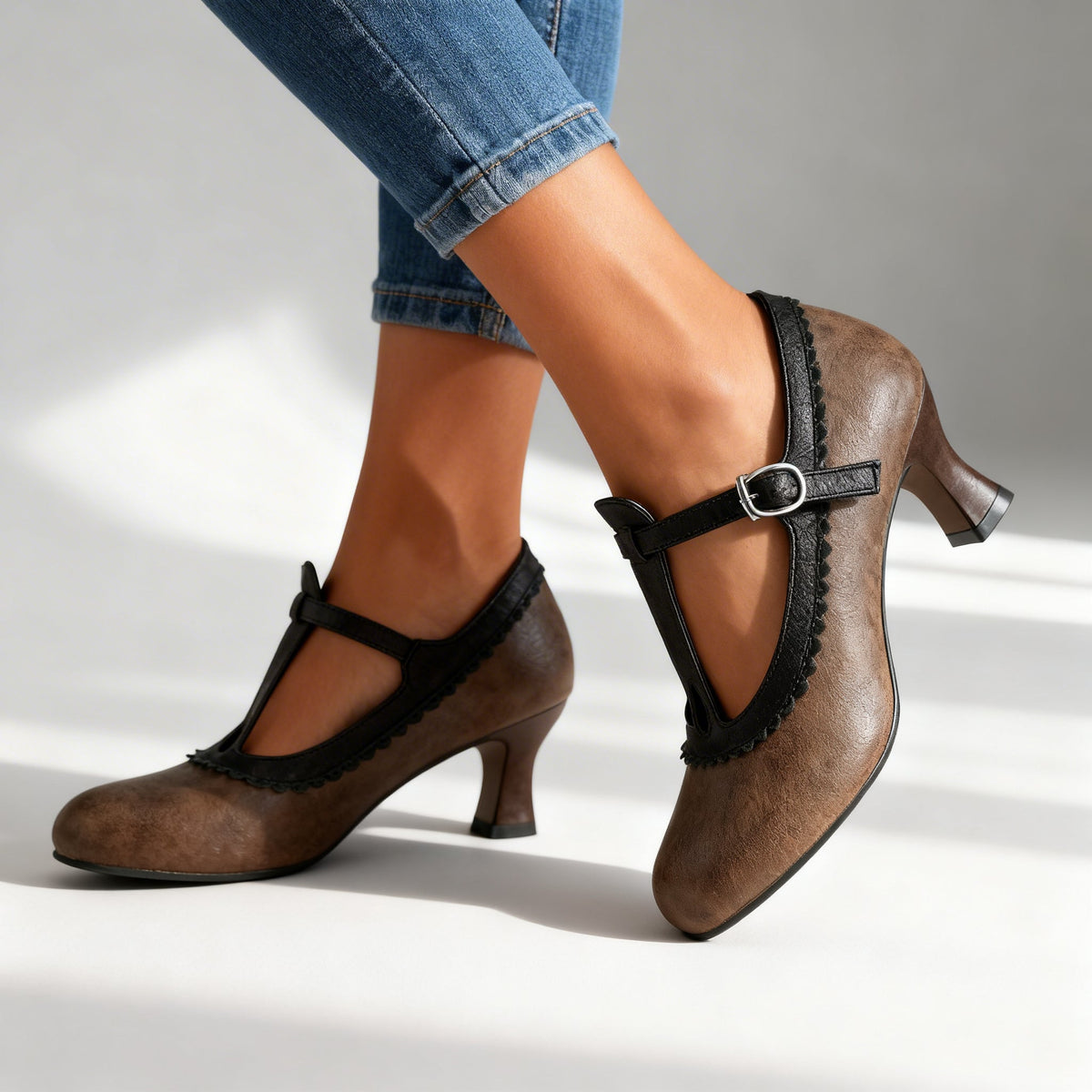 Amelia T-Strap Loafers - By Qivii