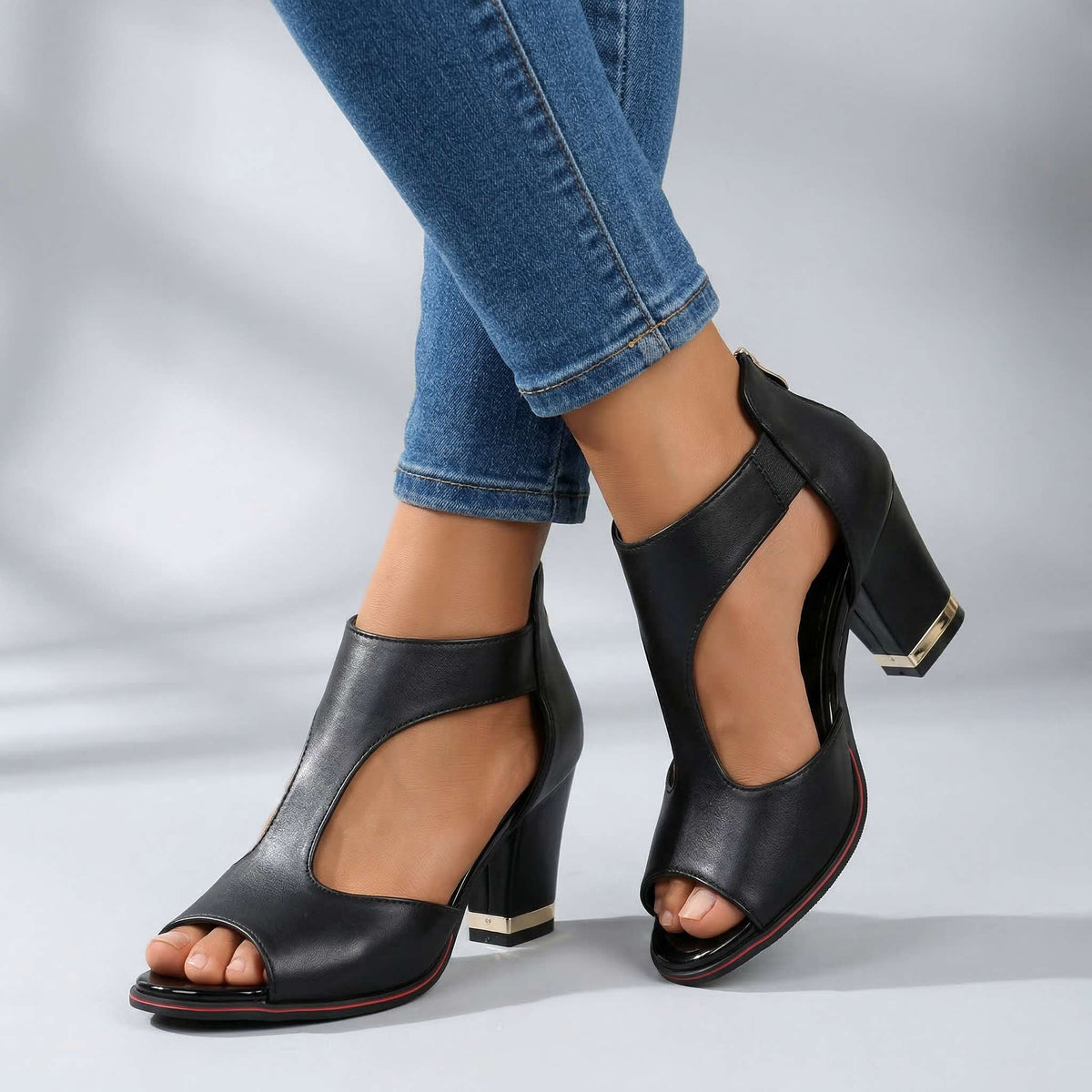 Angelina Open Toe Heels - By Qivii