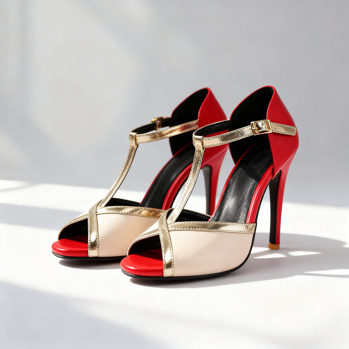 Felicia T-Strap Heels - By Qivii