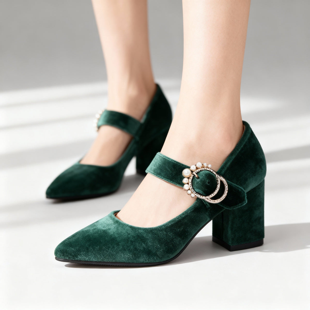 Clarissa Velvet Heels - By Qivii