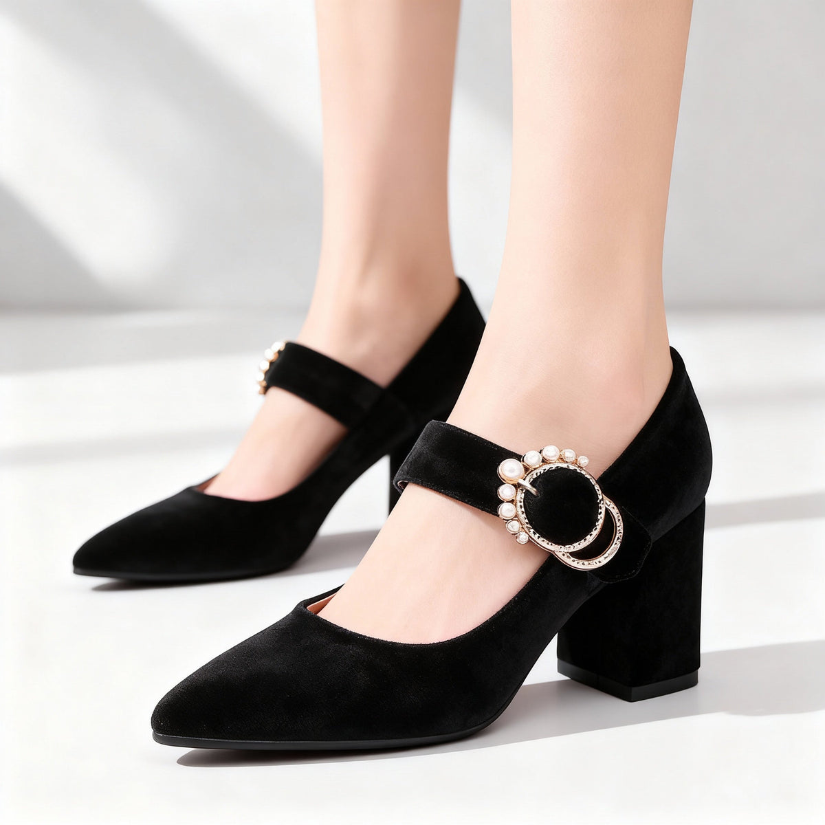 Clarissa Velvet Heels - By Qivii