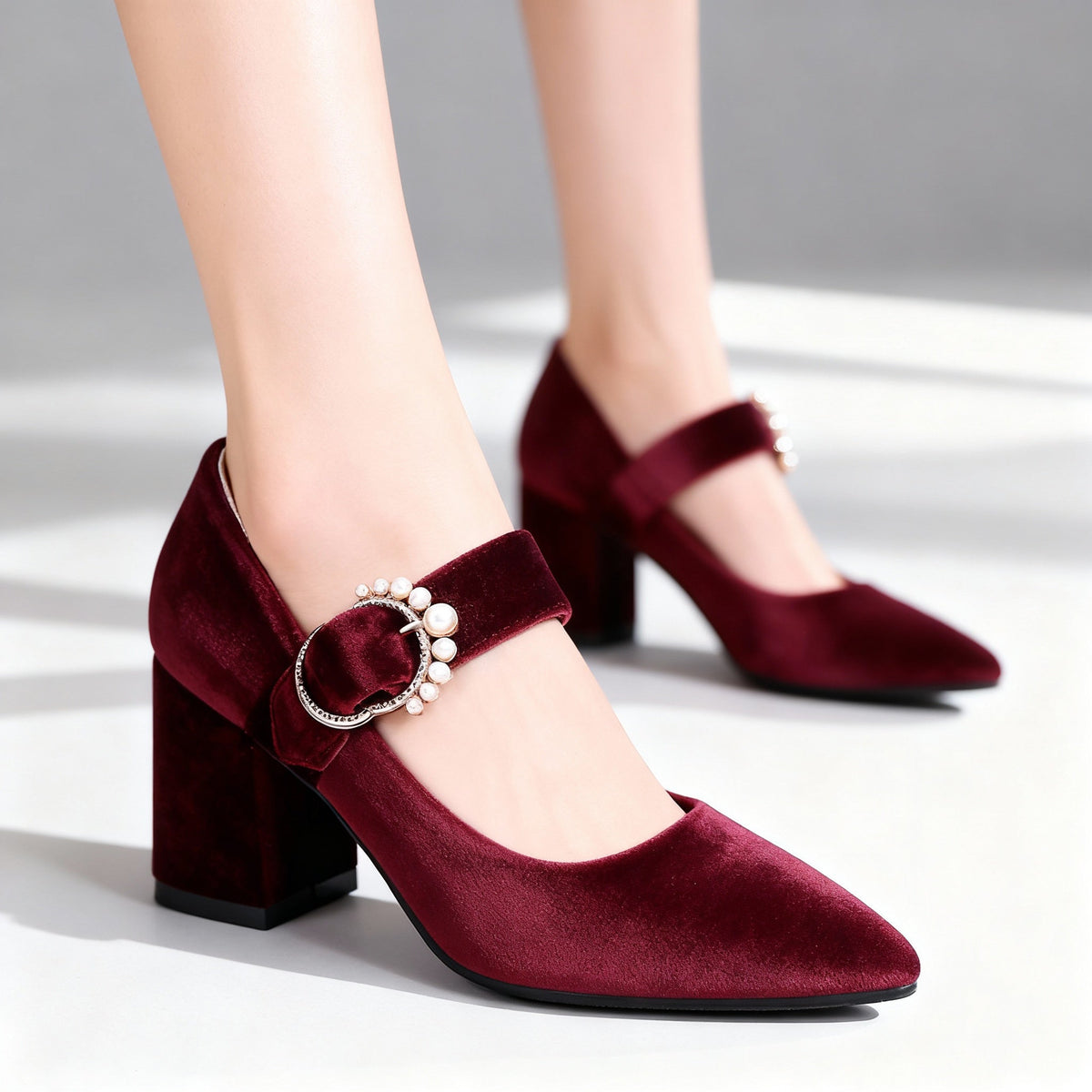Clarissa Velvet Heels - By Qivii