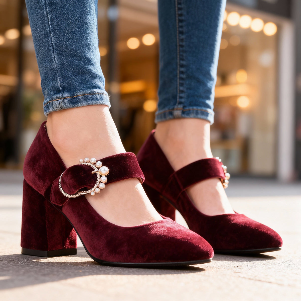 Clarissa Velvet Heels - By Qivii